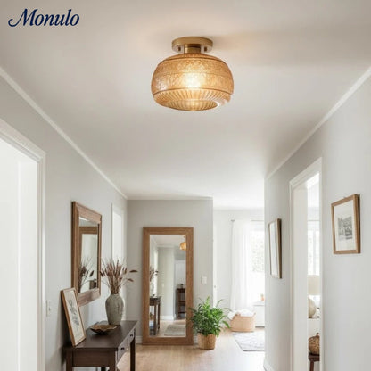 Glazen Bol Plafondlamp Getextureerd Glas Semi-Flush Verlichting voor Elke Ruimte