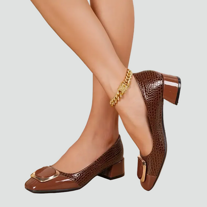 Dames Pumps Met Blokhak en Vierkante Neus Chique Stijl - StudioMarella