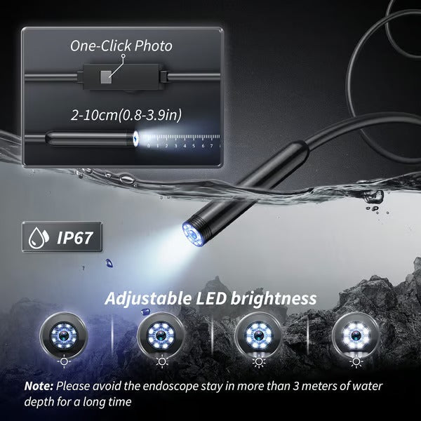 Inspectiecamera Telefoon 1080P HD 5 Meter Kabel LED Endoscoop