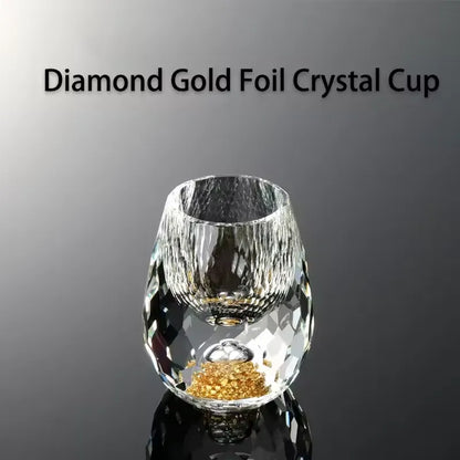 Japans Shotglas met Goudfolie Dubbele Bodem 15ml Premium Kristalglas Sakebekertje Luxe Drankglas Wodka Likeur Thee Ceremonie Cadeau Gouden Accent Elegant Design