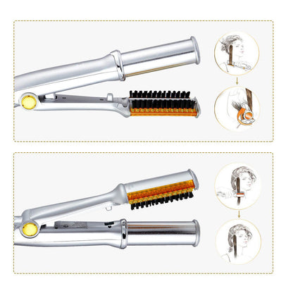2-in-1 Haarstyler met Roterende Cilinder – Stijltang en Krultang voor Thuis