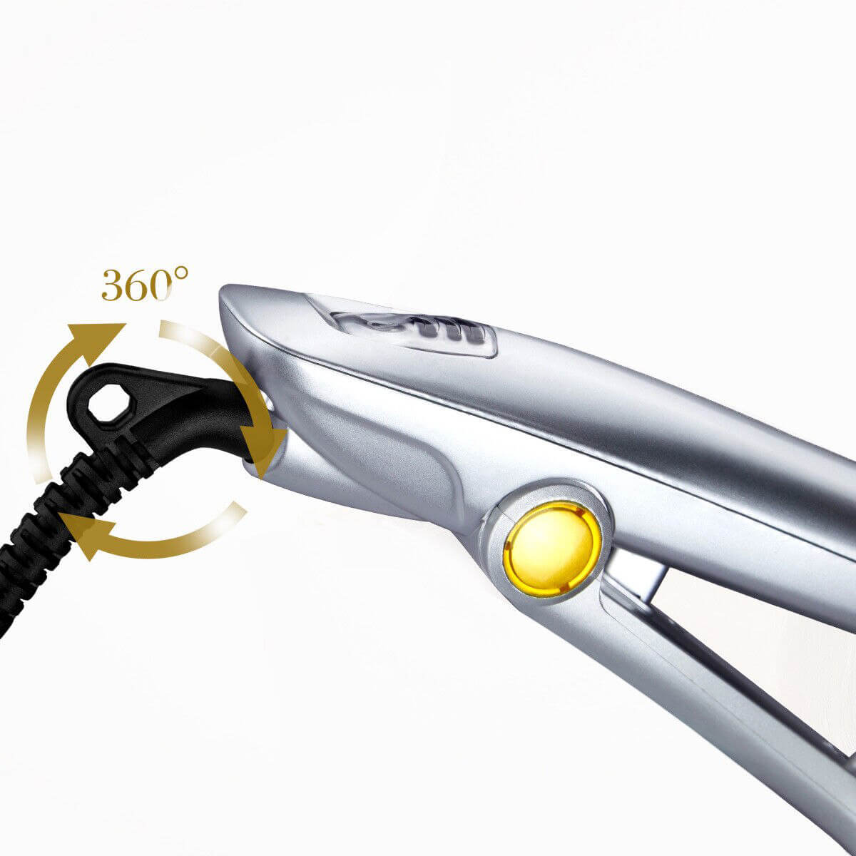 2-in-1 Haarstyler met Roterende Borstel en Keramische Plaat voor Krullen en Stijl Haar