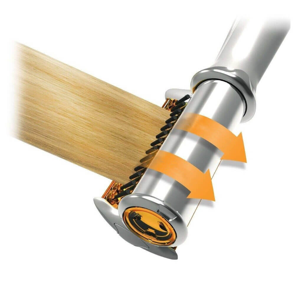 2-in-1 Haarstyler met Roterende Borstel en Keramische Plaat voor Krullen en Stijl Haar
