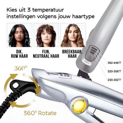 2-in-1 Haarstyler met Roterende Cilinder – Stijltang en Krultang voor Thuis