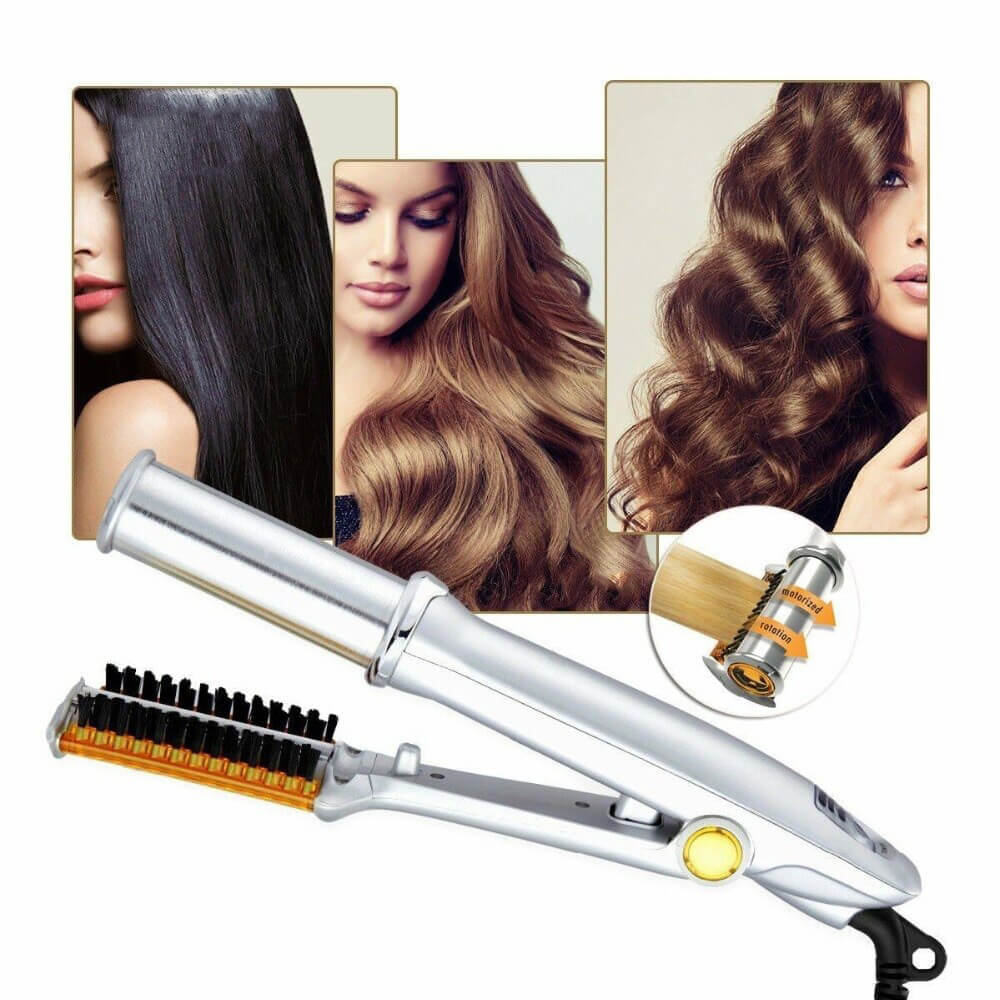 2-in-1 Haarstyler met Roterende Cilinder – Stijltang en Krultang voor Thuis