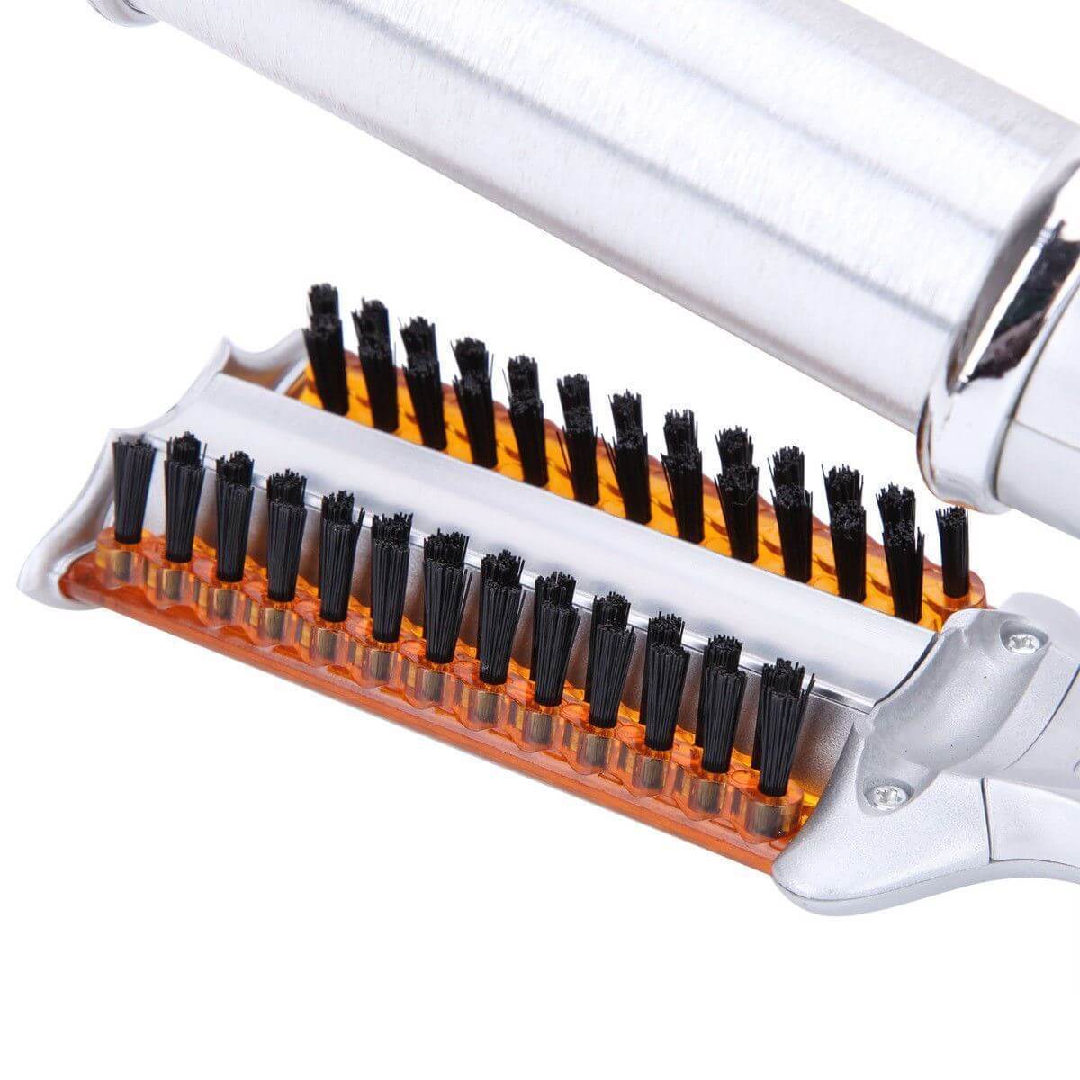 2-in-1 Haarstyler met Roterende Borstel en Keramische Plaat voor Krullen en Stijl Haar