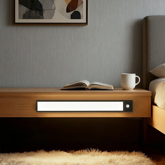 Kastverlichting LED Bewegingssensor Aluminium Zwart USB Oplaadbaar Onderkastlamp Keuken Kledingkast Nachtlamp Draadloos