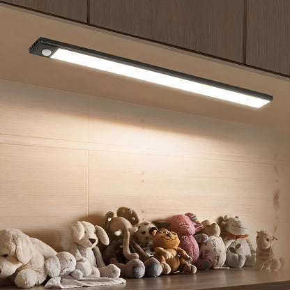 Kastverlichting LED Bewegingssensor Aluminium Zwart USB Oplaadbaar Onderkastlamp Keuken Kledingkast Nachtlamp Draadloos
