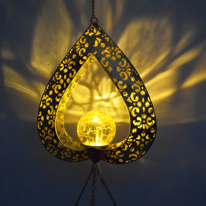 Solar Hartvormige Windgong Met LED Tuinverlichting En IP65