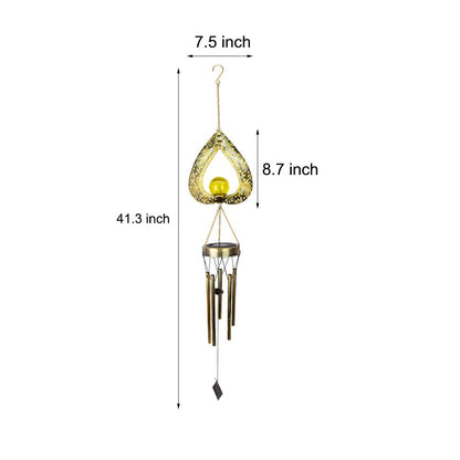 Solar Hartvormige Windgong Met LED Tuinverlichting En IP65