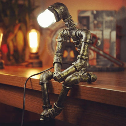 Industriële Robot Tafellamp van Messing Verstelbaar met Dimbaar Licht Retro Steampunk Verlichting Sfeerlamp Vintage Design
