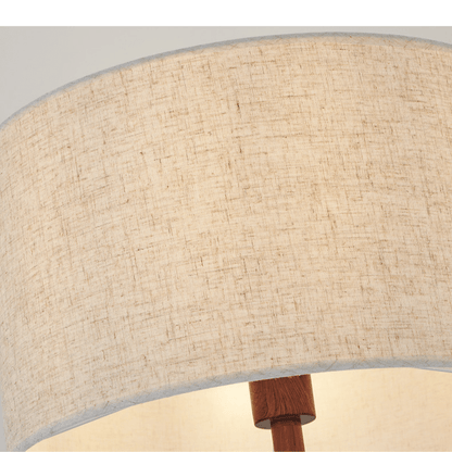 Vloerlamp Hout Bollen Japandi Linnen Kap 170cm Woonkamer