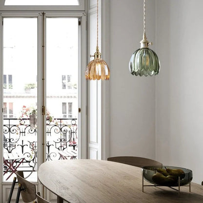 Hanglamp Glas E27 Amber Tulpvorm Retro Eettafel Woonkamer Hal Vintage Glazen Hanglamp Sfeerverlichting