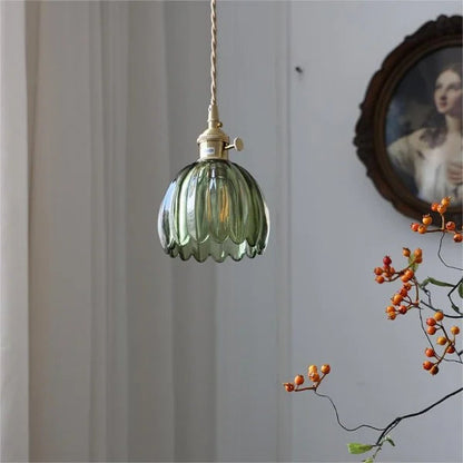 Hanglamp Glas E27 Amber Tulpvorm Retro Eettafel Woonkamer Hal Vintage Glazen Hanglamp Sfeerverlichting