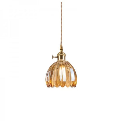 Hanglamp Glas E27 Amber Tulpvorm Retro Eettafel Woonkamer Hal Vintage Glazen Hanglamp Sfeerverlichting