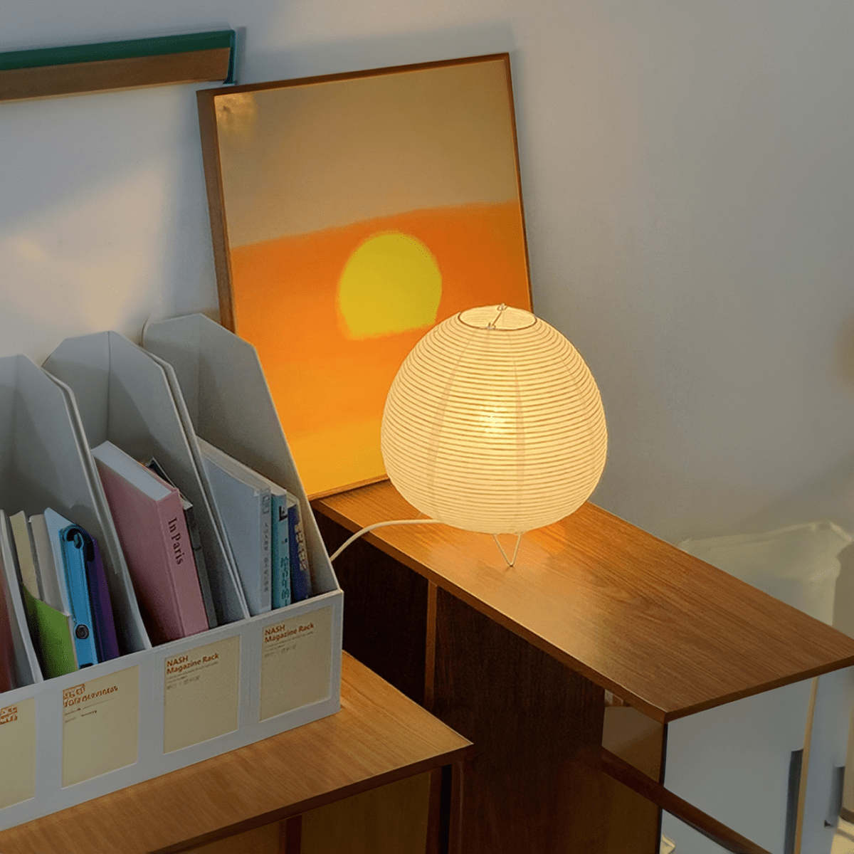 Tafellamp Papier Aluminium E14 LED 21x23 cm Warm Licht Slaapkamer Woonkamer Japandi Wabi Sabi Verlichting