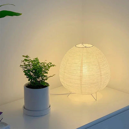 Tafellamp Papier Aluminium E14 LED 21x23 cm Warm Licht Slaapkamer Woonkamer Japandi Wabi Sabi Verlichting