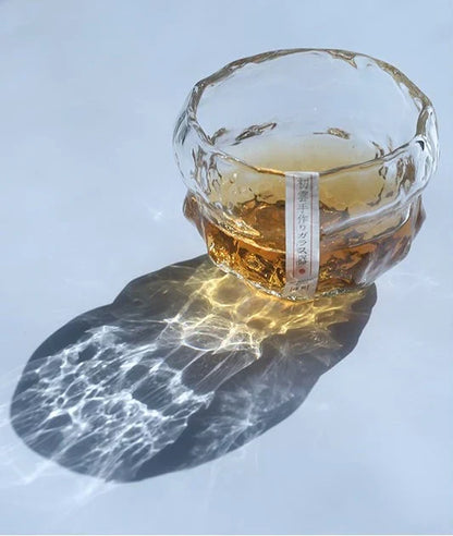 Japans Whiskeyglas met Traditioneel Mochi-Ontwerp 240ml Hittebestendig Glas Handgemaakt Dessert Cadeau Luxe Whiskyglazen Set Houten Verpakking