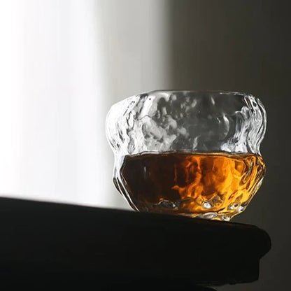 Japans Whiskeyglas met Traditioneel Mochi-Ontwerp 240ml Hittebestendig Glas Handgemaakt Dessert Cadeau Luxe Whiskyglazen Set Houten Verpakking