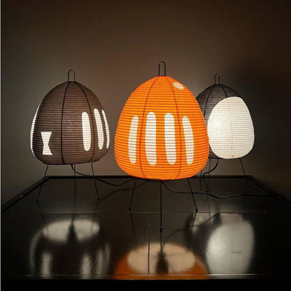 Tafellamp Rijstpapier Japans Design Retro Met IJzeren Voet 47cm E27