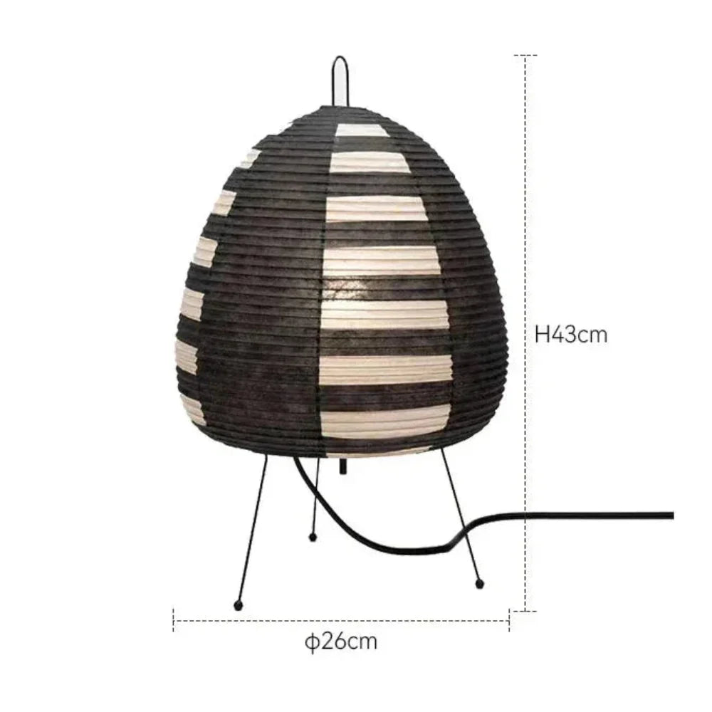 Tafellamp Rijstpapier Japans Design Retro Met IJzeren Voet 47cm E27