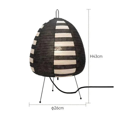Tafellamp Rijstpapier Japans Design Retro Met IJzeren Voet 47cm E27