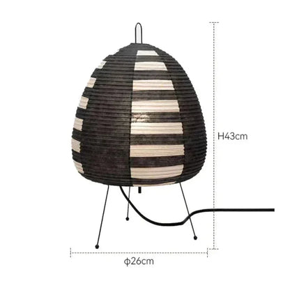 Papieren Tafellamp Scandinavisch Design met Ijzeren Voet 47cm