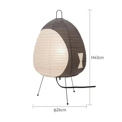 Tafellamp Rijstpapier Japans Design Retro Met IJzeren Voet 47cm E27