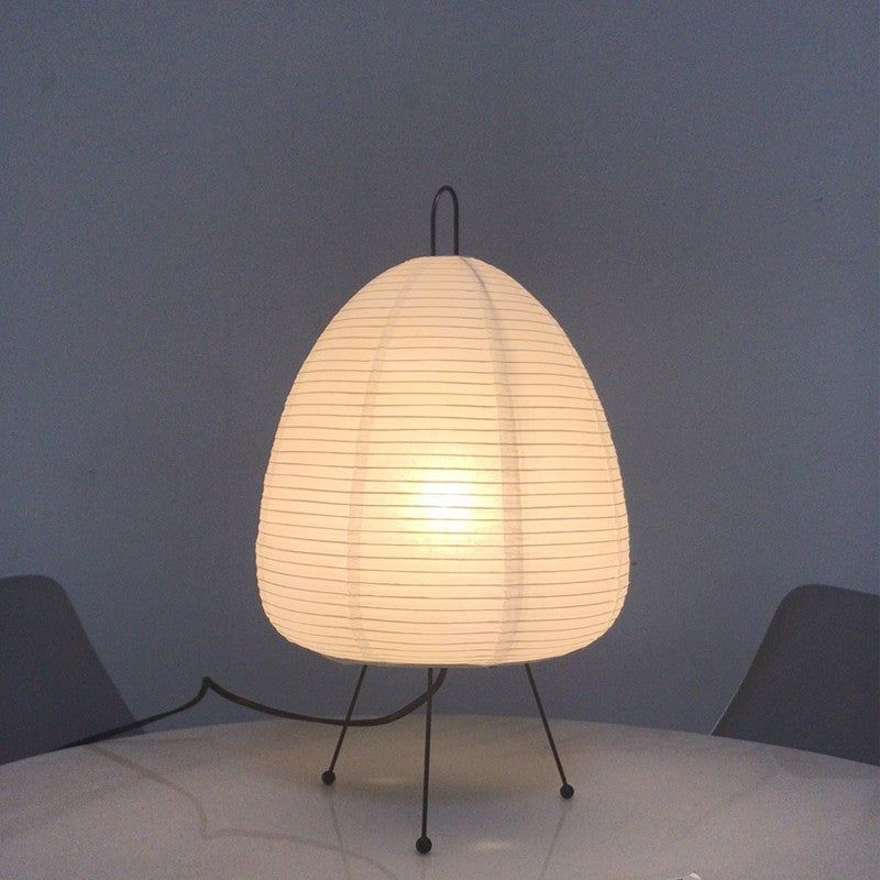 Tafellamp Rijstpapier Japans Design Retro Met IJzeren Voet 47cm E27