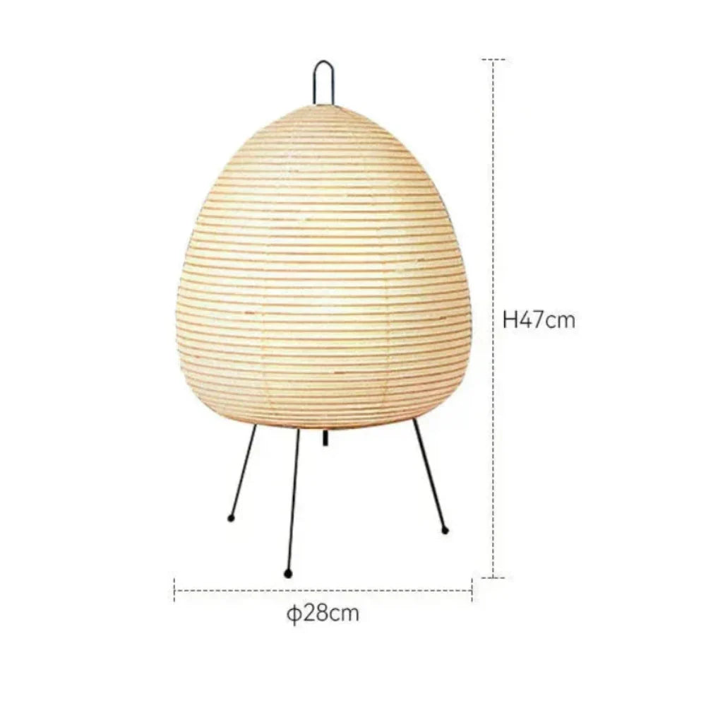 Tafellamp Rijstpapier Japans Design Retro Met IJzeren Voet 47cm E27