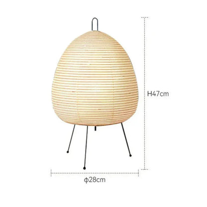 Papieren Tafellamp Scandinavisch Design met Ijzeren Voet 47cm