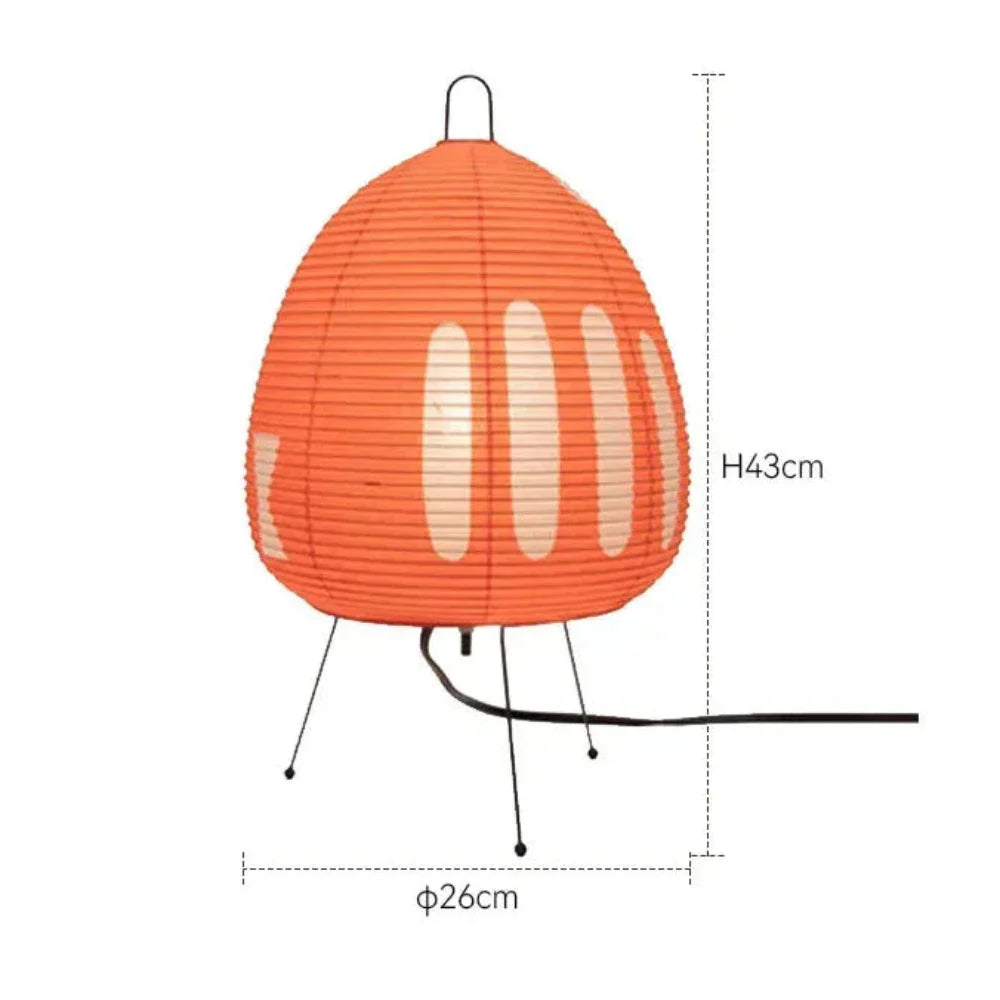 Tafellamp Rijstpapier Japans Design Retro Met IJzeren Voet 47cm E27