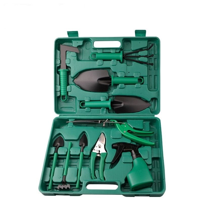 Tuingereedschap Set 10 Delig RVS Met Opbergkoffer Complete Tuinset