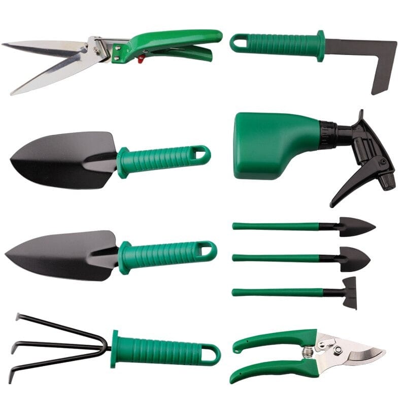 Tuingereedschap Set 10 Delig RVS Met Opbergkoffer Complete Tuinset