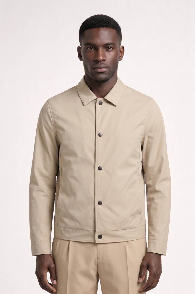 Jas Heren - Minimalistisch Coach met Knoopsluiting | Casual — Beige
