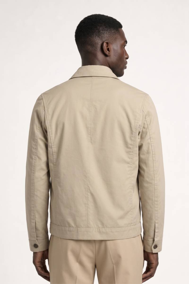 Jas Heren - Minimalistisch Coach met Knoopsluiting | Casual — Beige