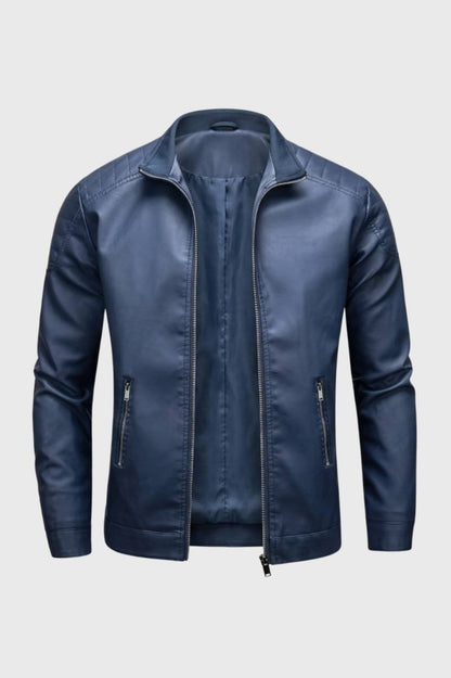 Jas Heren - Stijlvolle Staande Kraag | Ritssluiting - Navy