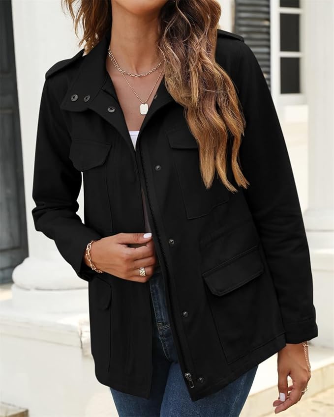 Dames Jas Met Ritssluiting Elegant en Chic