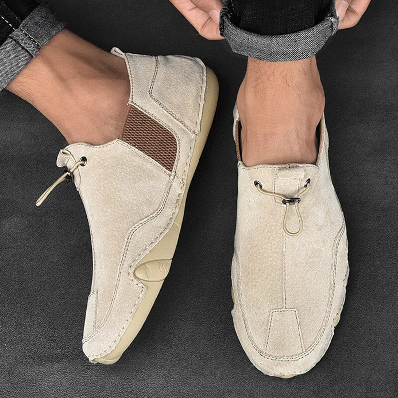 Mannen Leren Loafers - Casual Herenschoenen Zwart Bruin Leer - StudioMarella