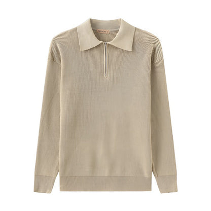Jasper | Halve rits trui in de kleur Beige voor heren in stijl ideaal voor de winter