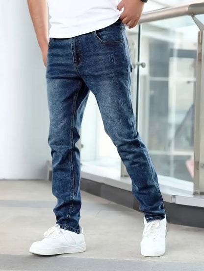 Heren Spijkerbroek Slim Fit Stretch Jeans