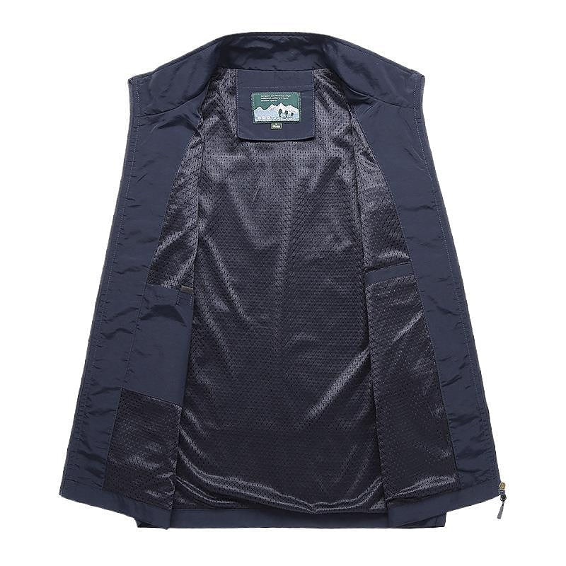 Sneldrogende Outdoor Bodywarmer met Meerdere Zakken voor Heren Mesh Ademend Vest Mourloos voor Vissen Wandelen Kamperen Actief Buitenleven