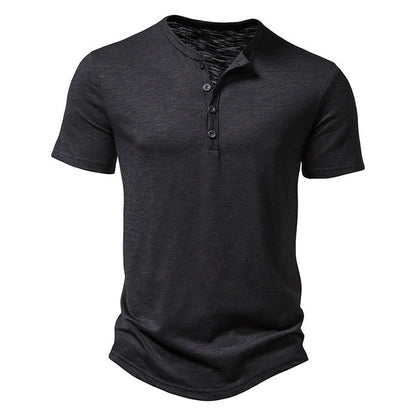 Heren T-shirt Henley Kraag Klassieke Stijl - StudioMarella