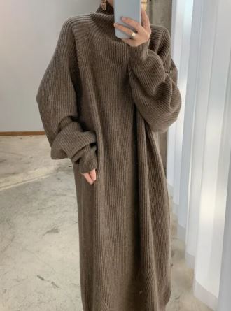 Vrouwelijke Sweaterjurk Zacht Warme Trui Jurk