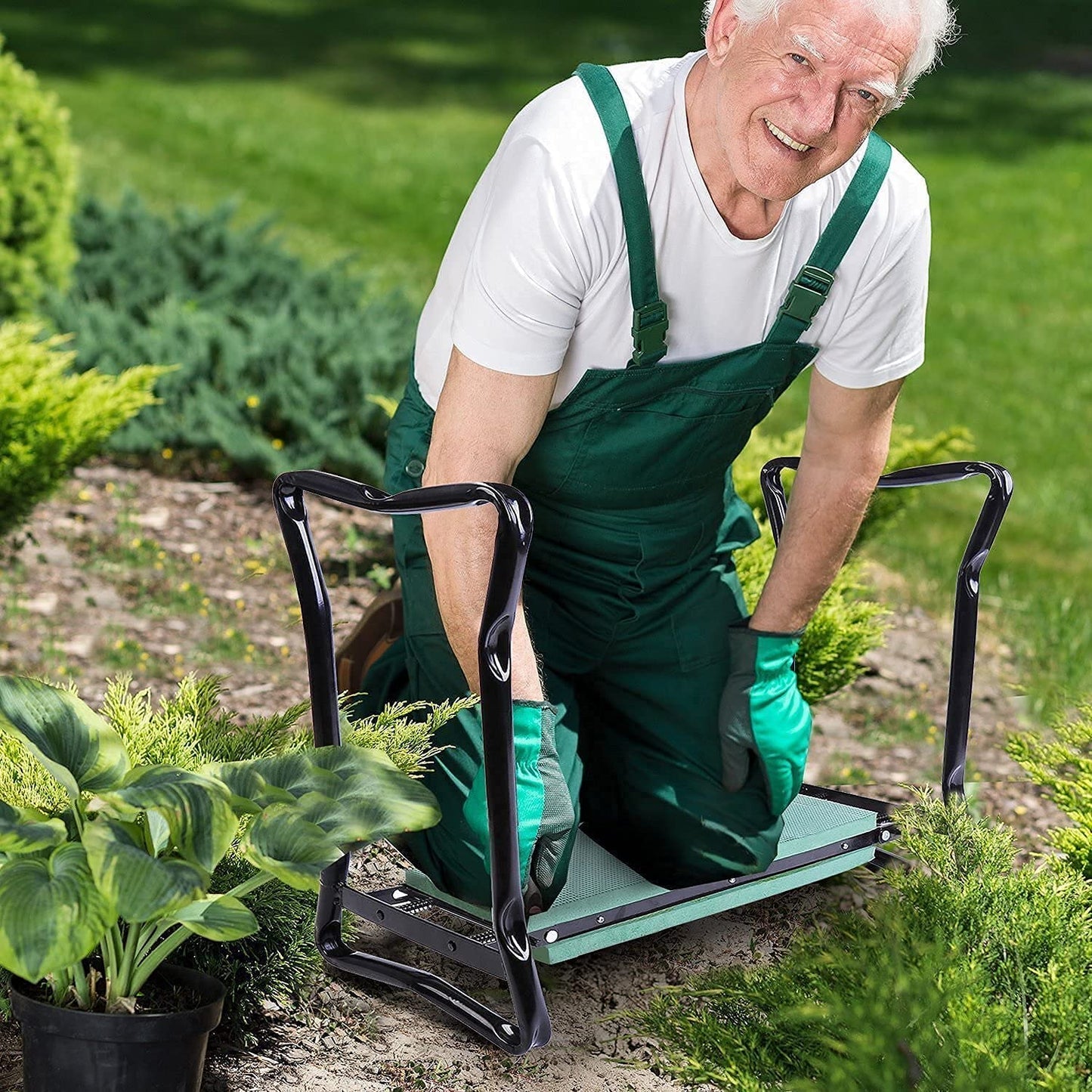 Opvouwbare Tuinknieler en Zitbank met Gereedschapstassen – Ergonomische Tuinhulp tot 150 kg
