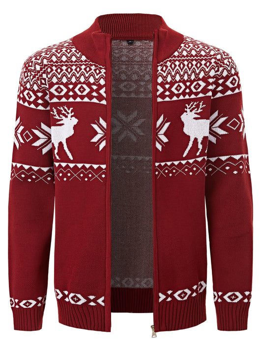 Gebreide Rendier Cardigan Warme Kersttrui - StudioMarella