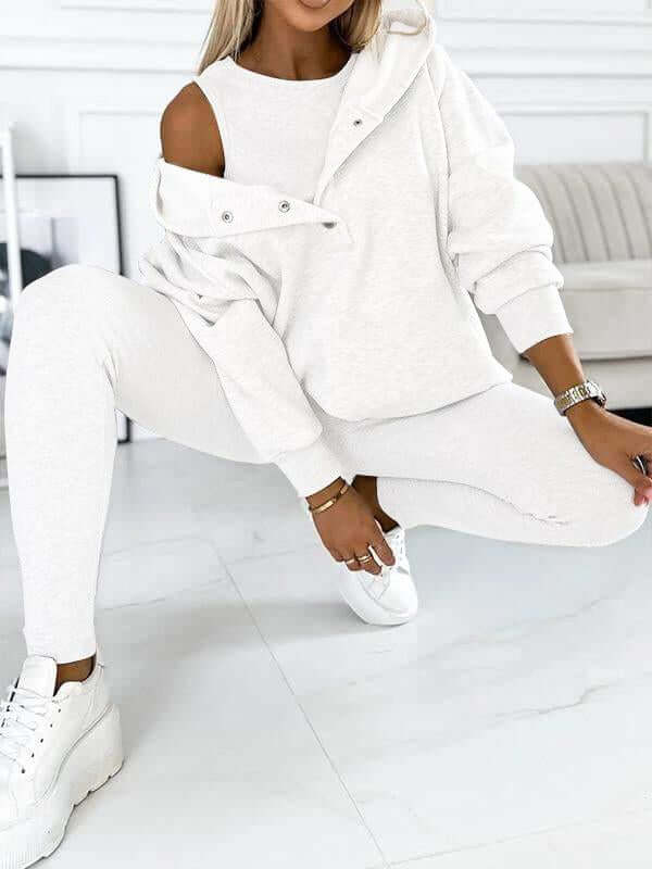Dames Hoodie Set Fleece - Comfortabele Trui met Broek