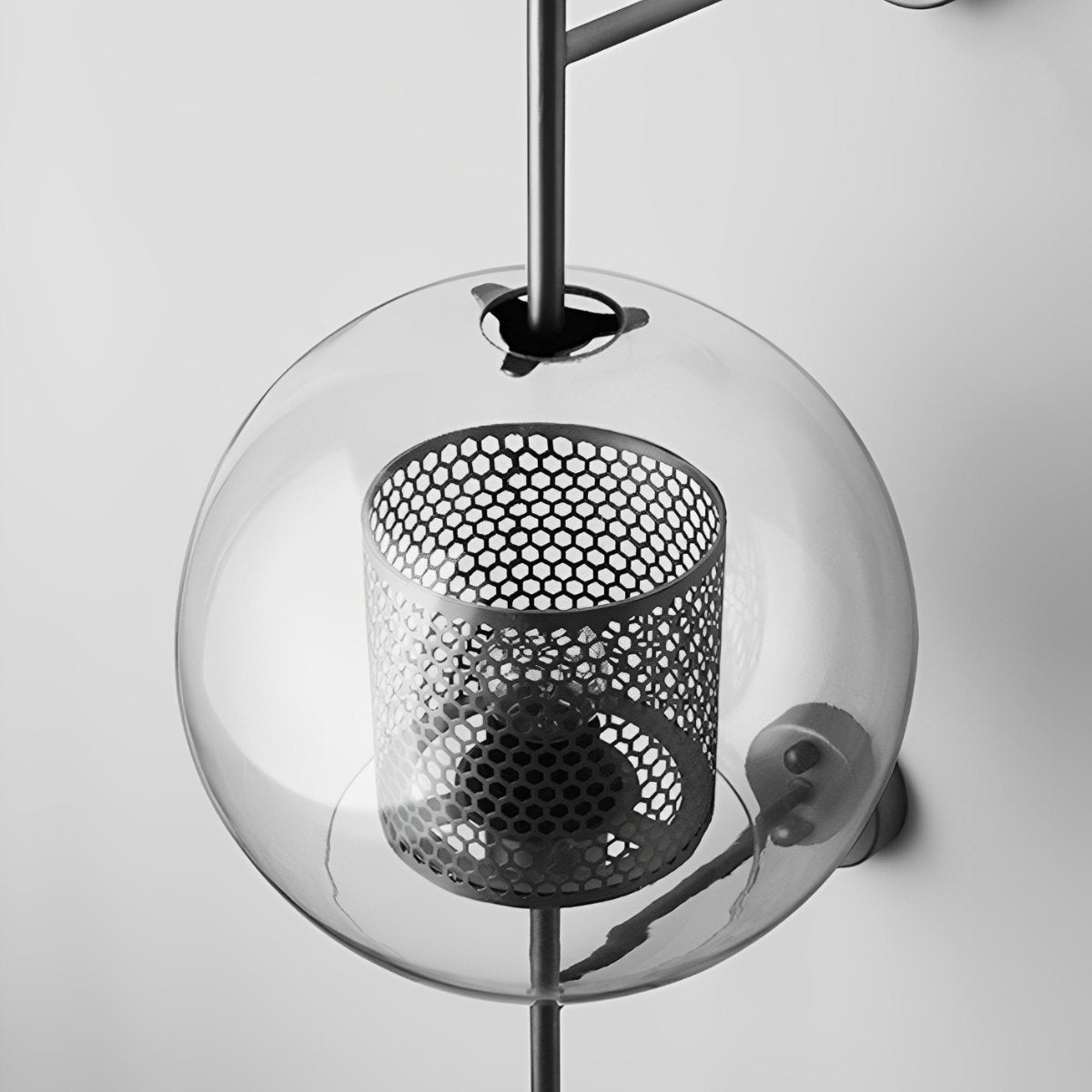 Wandlamp Glas Bol IJzer Brons Slaapkamer Woonkamer E27 Vintage Industrieel Nachtkastlamp Hal