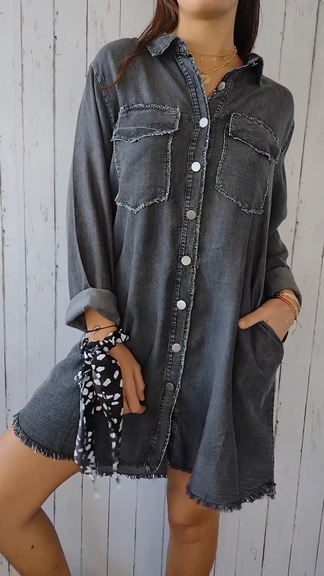 Blauwe Denim Jasje Comfortabele Fit Elssia - StudioMarella