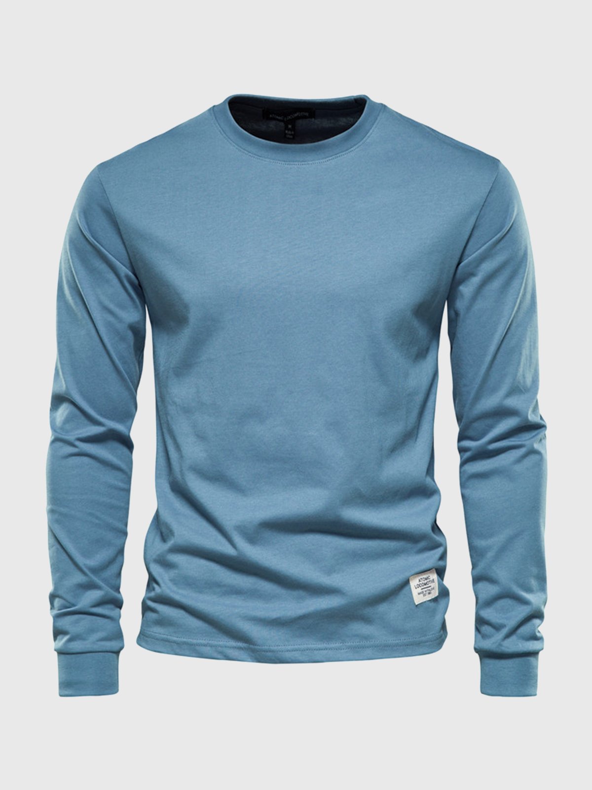 Heren Katoenen Longsleeve Ronde Hals Comfortabel